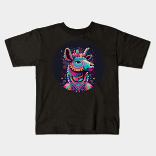 A llama in a celebratory mood Kids T-Shirt